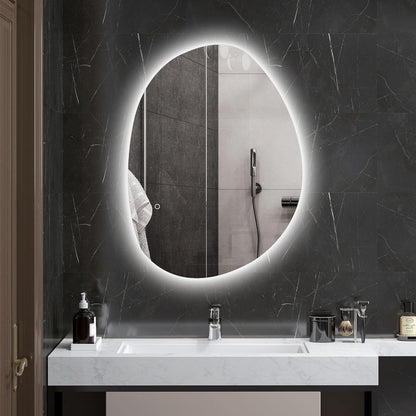 Badkamerspiegel – LED Spiegel – Verlichte Spiegel – Dimbare Spiegel – Wandspiegel – Anti-Condensfunctie – 80 x 60 cm Gehard Glas
