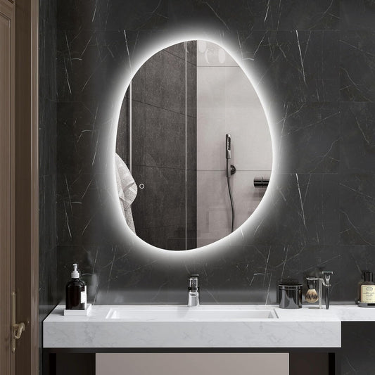 Badkamerspiegel – LED Spiegel – Verlichte Spiegel – Dimbare Spiegel – Wandspiegel – Anti-Condensfunctie – 80 x 60 cm Gehard Glas