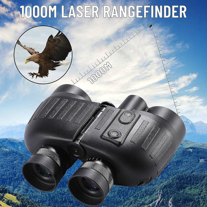 8x40 verrekijker voor volwassenen uitgerust met afstandsmeter en kompas, IP65 waterdichte UHD-verrekijker, gezichtsveld 8°, OLED-glas voor vogels kijken, zeilen, varen vissen