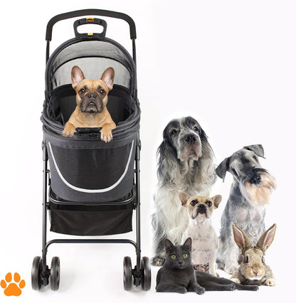 model Coco 2-in-1-hondenwagen & huisdierbuggy tot 15 kg met extra mand voor boodschappen of dieraccessoires, eenvoudig inklapbaar op wendbare, flexibele wielen in modern design