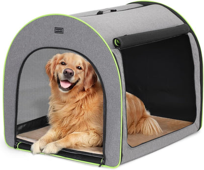 Petsfit Hondenbox, opvouwbaar voor grote honden, duurzaam en gezellig, kamerkennel met anti-open ritssluiting en pluche kussen, L