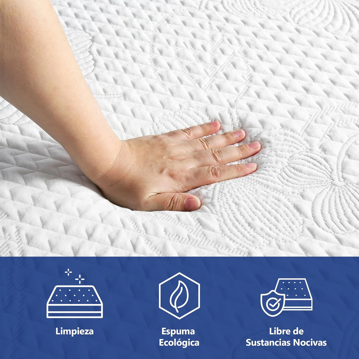 Olee sleep 15 cm Memory Foam Matras/Koud gelschuim/Öko-Tex/CertiPUR-US/comfortabel matras / 3 lagen / 140 x 200 cm/Full/Wit