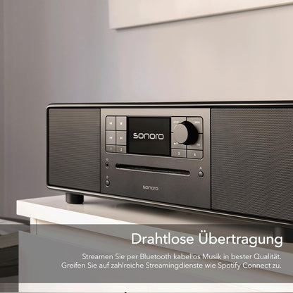 sonoro Prestige compact systeem met cd-speler (FM, DAB Plus, Spotify, Deezer), mat zwart