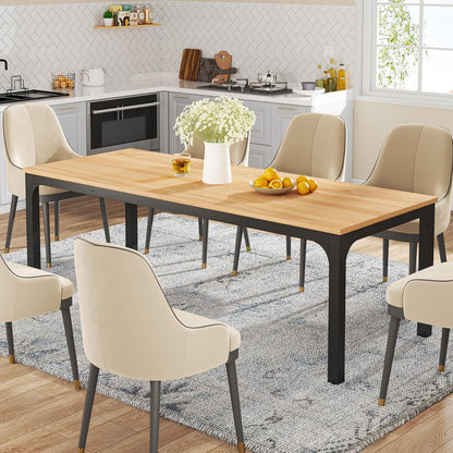 Tribesigns Dining Table for 6-8 People, 78 Inch Large Narrow Long Rectangular Kitchen Dining Table, 8 Seater Rustic Wooden Dining Table for Kitchen, Living Room (Table Only)