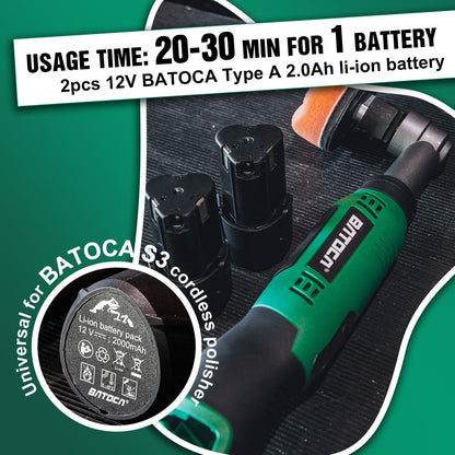 BATOCA S6 Mini Auto Polijstmachine,Accu Polijstmachine voor Detailing,25mm/75mm Koplamp Polijst Machine Set,Roterende&Excentrische polijsten,6 Snelheden 1000-5000PRM,Multifunctioneel Polijsten