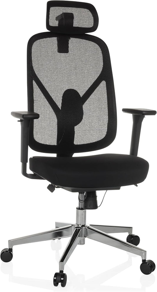 hjh OFFICE Professionele bureaustoel RALOO PRO stof/netstof Zwart