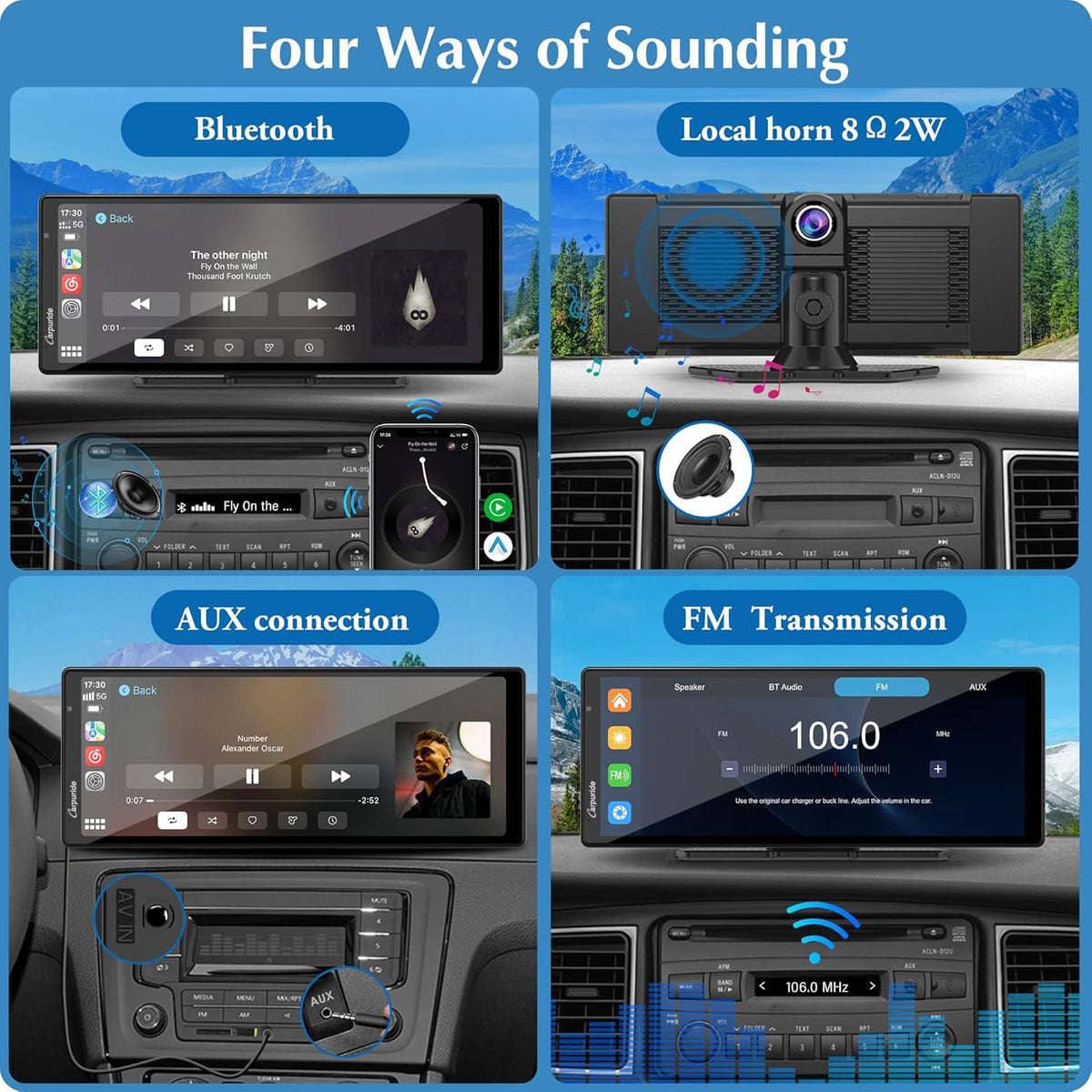 Carpuride W903 Draagbare Draadloze Carplay & Android Auto met Dashcam - 9,3" HD IPS Scherm, 4K Voor- & Achteruitrijcamera, Lusopname, Bluetooth, Spiegellink, GPS, Siri, Dashboardmontage