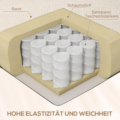 HOMCOM Relaxstoel, televisiestoel met ligfunctie, ligstoel, stoel met verstelbare rugleuning, voetensteun, relaxstoel met linnenlook voor woonkamer, slaapkamer, beige