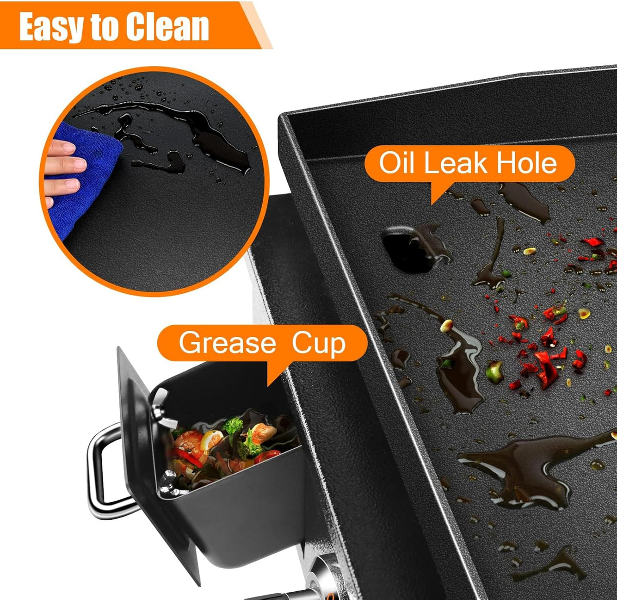 GFTIME Tafelgrill Griddle 2 branders met kap, plancha gasgrill met platte bovenkant, Griddle propaangrill met draagtas, 22 inch, 48.000 BTU, keramische grillplaat met antiaanbaklaag