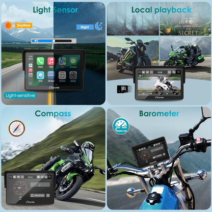 Motor GPS – Motornavigatie – Motor Navigatiesysteem – Motorfiets GPS – Motorfiets Navigatie – Draadloze CarPlay & Android Auto – 5 Inch Waterdicht Touchscreen