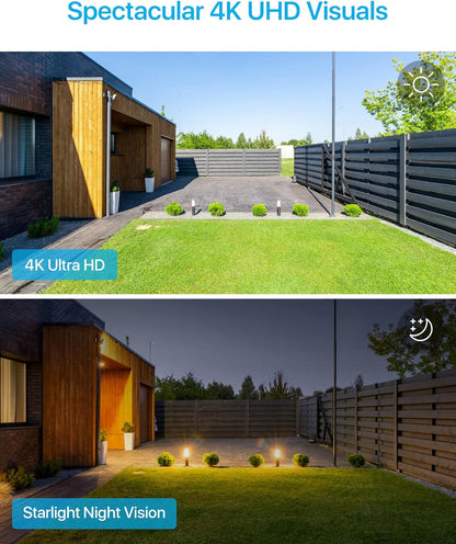 ZOSI 4K PoE Bewakingscamera Set, 4x Outdoor IP PoE Dome Camera met Netwerkkabel, Persoonsdetectie, Kleuren Nachtzicht, 2-Weg Audio, Spotlight Alarm
