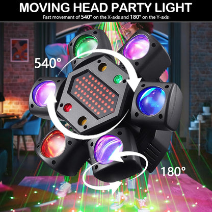 Moving Head LED 150W met afstandsbediening RGBW Gobo Beam discolicht partylicht 26CH DMX podiumlicht voor DJ Bar Verjaardag Club Bruiloft Koplamp
