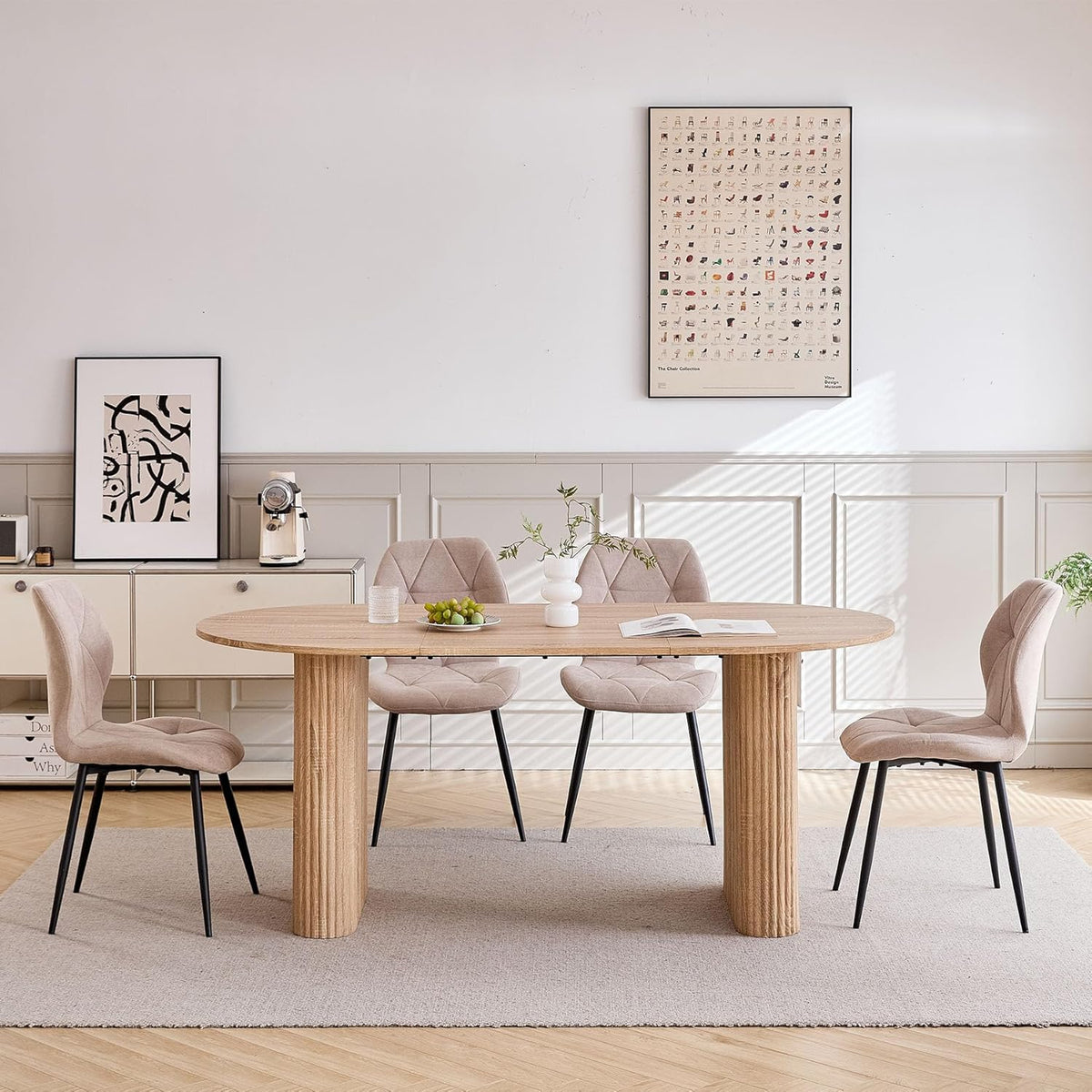 Grote Ovale Eettafel – Ovale Tafel – Keukentafel – Werktafel – Vergadertafel – MDF Houtlook – 180 x 90 cm – Rustiek & Stevig Ontwerp