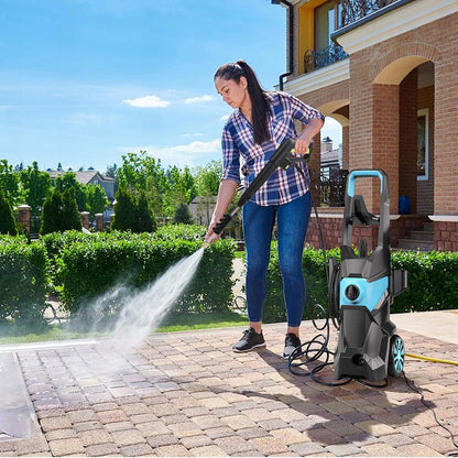 Lyrlody Car Pressure Washer, 4000 PSI, 2.5 GPM, with Foam Cannon, 4 Quick Connect Nozzles, 10 Meter Hose, for Garden, Car, 220 V, Blue       </font
