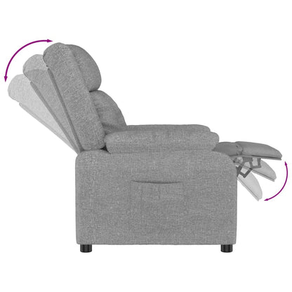 Relaxstoel – Fauteuil – Lounge Stoel – Verstelbare Stoel – Leunstoel – Lichtgrijs – 3 Verstelbare Standen – Stevig Hout-Metaal Frame