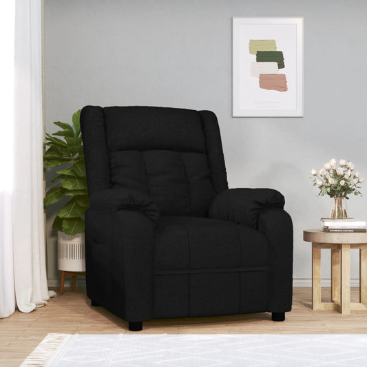 Fauteuil – Relaxstoel – Verstelbare Stoel – Zitzak – Loungefauteuil – Zwart – Verstelbaar in 3 Standen – Houten & Metalen Frame
