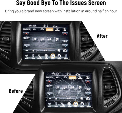 7 "Uconnect LCD Touchscreen Display met Beugel voor 2017-2020 Jeep Kompas Radio Navigatie Touchscreen Monitor Digitizer Vervang TDO-WXGA0700K00033-V2 TDO-WXGA0700K00057-V1 LMB-K00057BL-A