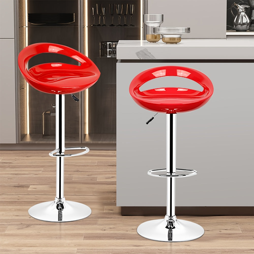 Barstoel – Barkruk – Barstoel Set – Keukenstoel – Barstoel Met Rugleuning – 360° Draaibaar – Traploos Verstelbaar Zithoogte – ABS Kunststof Met Chroom Onderstel