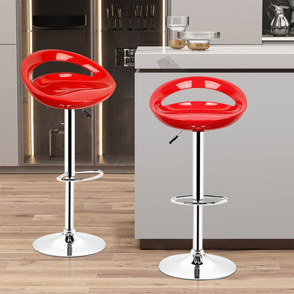 Barstoel – Barkruk – Barstoel Set – Keukenstoel – Barstoel Met Rugleuning – 360° Draaibaar – Traploos Verstelbaar Zithoogte – ABS Kunststof Met Chroom Onderstel