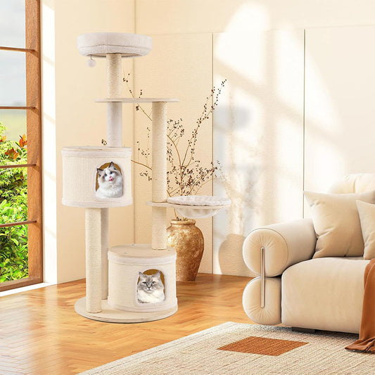 Krabpaal – Kattenboom – Kattenhuis – Kattenmeubel – Kattentoren – Compact Ontwerp – Sisal Krabpalen & Hangmat