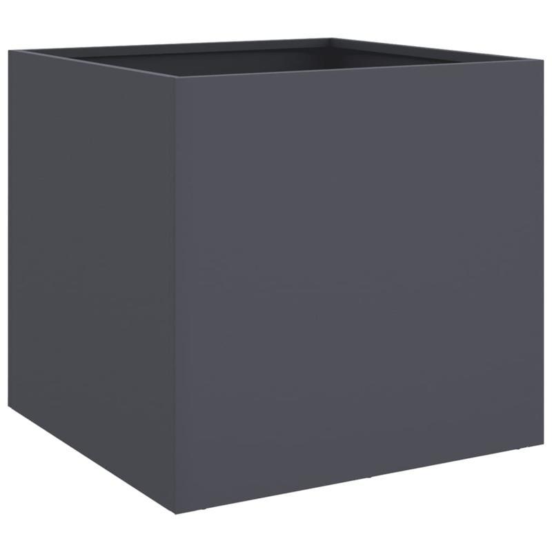 Plantenpot – Bloempot – Plantenbak – Bloembak – Tuinbak – Set van 2 – Antraciet Staal – 42x40x39 cm – Duurzaam & Robuust
