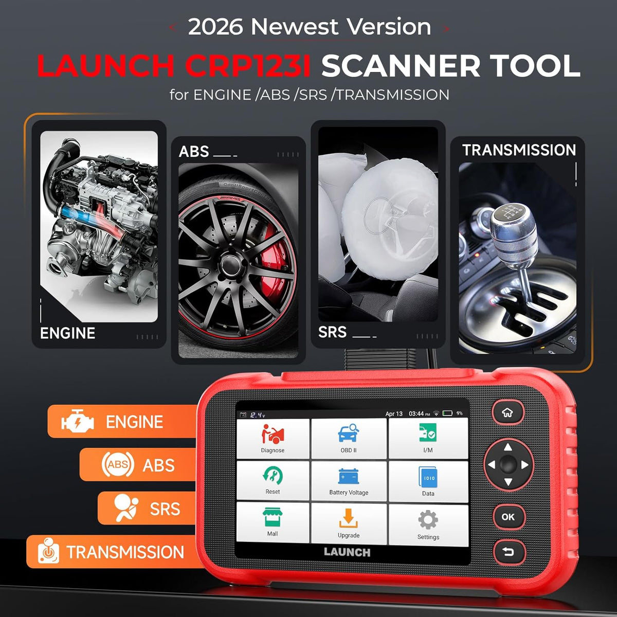 OBD2 Scanner – Autodiagnose Tool – Foutcode Lezer – Diagnosetool Auto – Scanapparaat Auto – 5 Inch Touchscreen – 7 Resetfuncties inclusief Batterijtest