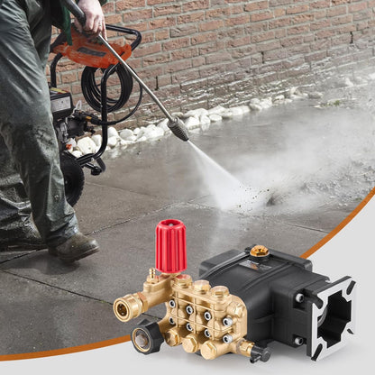 Hogedrukreinigerpomp – Vervangende Pomp, Hogedrukpomp, Waterpomp, Triplex Plunjerpomp Voor Horizontale Motor – Tot 3300 PSI – 2,5 GPM