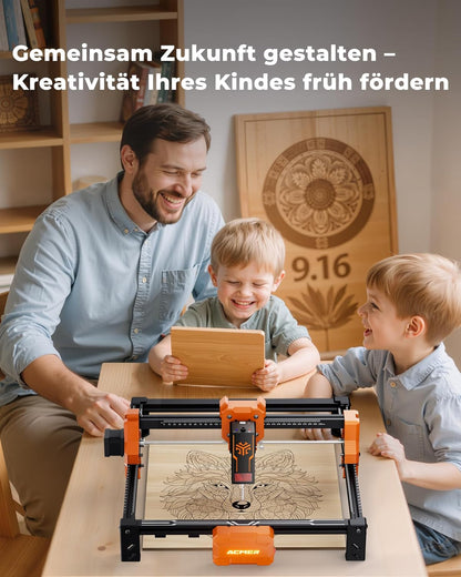 ACMER S2 lasersnijder, 12 W, 72 W lasergraveermachine, graveren en snijden van houten platen met slechts één klik voor kleine en winstgevende bedrijven, doe-het-zelfprojecten, 300 x 300 mm