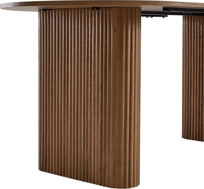 Grote Ovale Eettafel – Eettafel Rond – Keukentafel – Tafel Voor Restaurant – Werktafel – MDF Blad Met Houtnerf – Robuuste Elliptische Poten