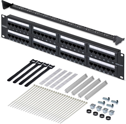 StarTech 48-Port 2U Rackmonteerbaar Cat6 Patchpaneel, RJ45, UTP, 110 Type, Cat 6 Ethernet Patch Paneel voor Netwerk Rack