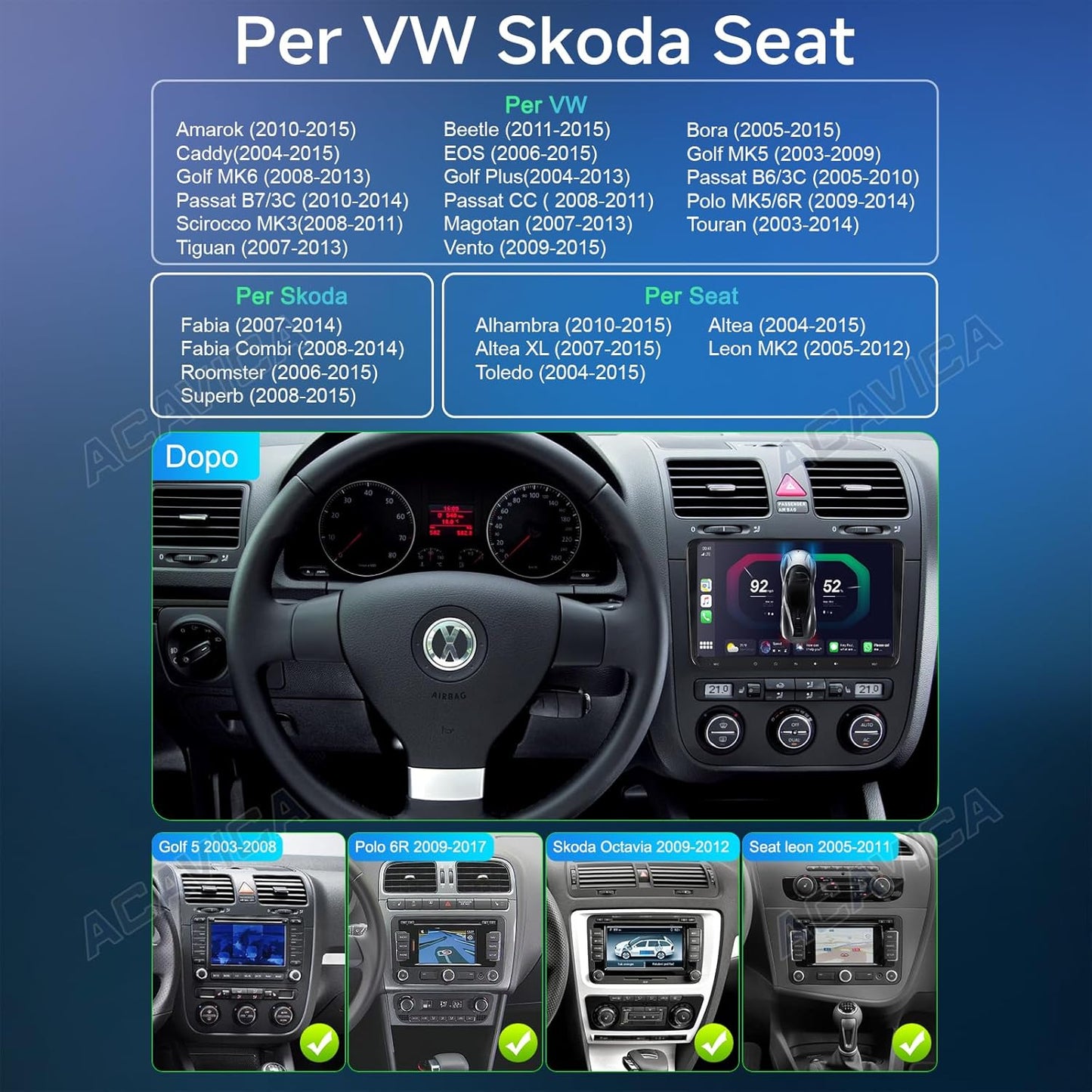 Android Autoradio – Autoradio – Dubbele DIN-Radio – Multimediasysteem – Radio Met Scherm – Draadloze Smartphonekoppeling – 9 Inch IPS-Touchscreen Met Bluetooth 5.0 En GPS-Navigatie