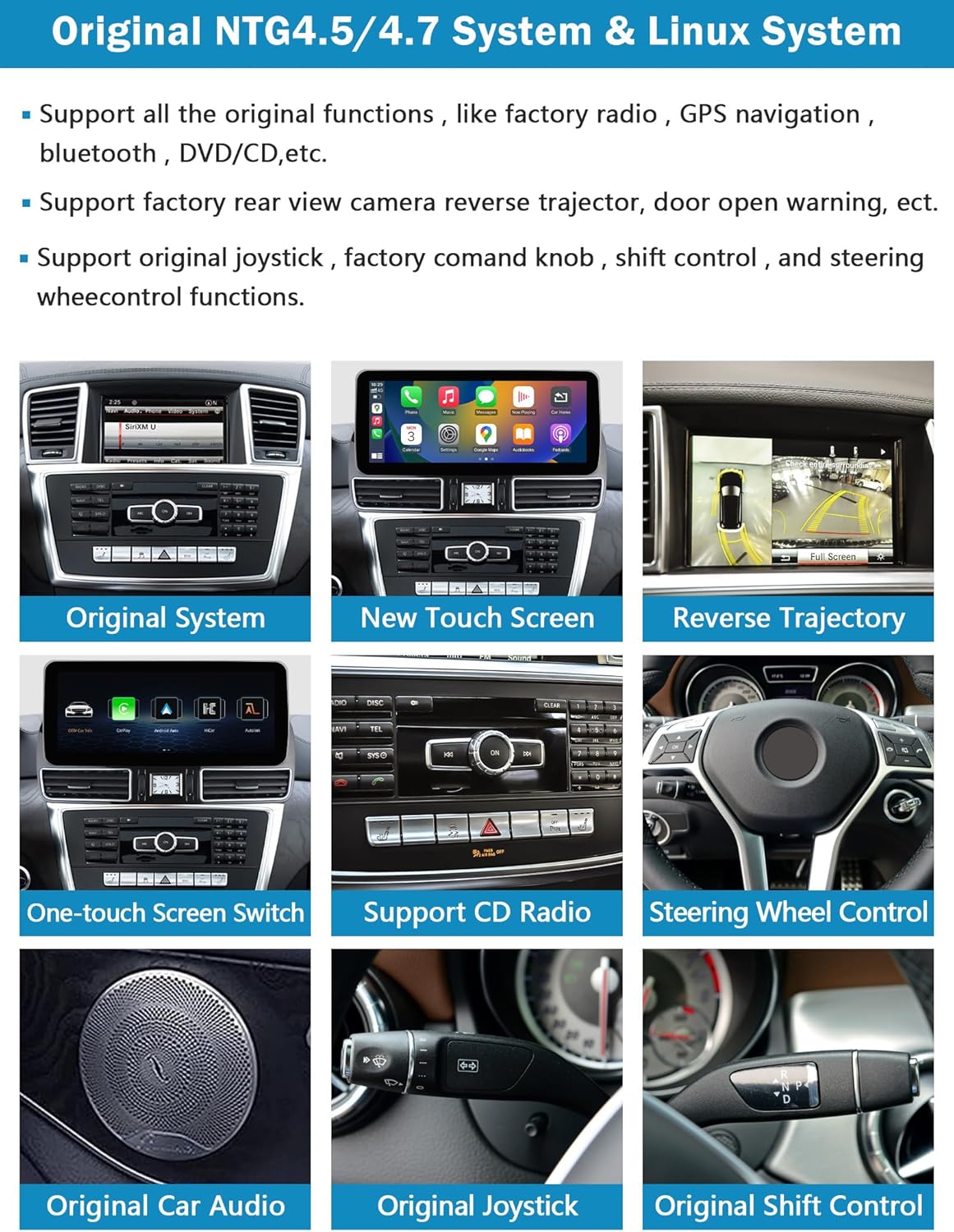 Autoradio – Multimedia Speler – Navigatiesysteem – Touchscreen Radio – Carplay Android Auto – 12,3 Inch Groot Scherm – Draadloze Connectiviteit