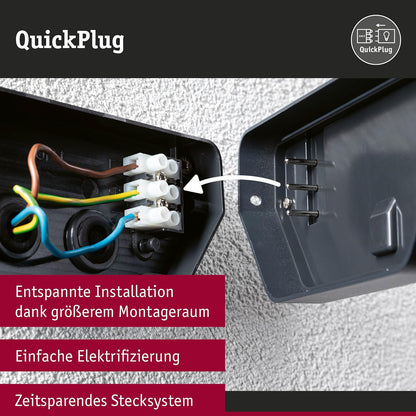 Paulmann 94842 LED-buitenwandarmatuur Smart Home Zigbee Azalena bewegingsmelder IP44 250x97 mm Tunable Warm 8,5 W 700 lm antraciet buitenverlichting