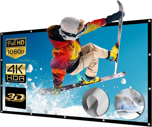 Nierbo Beamerscherm 250 inch, beeldverhouding 16:9, transporteerbaar scherm, geschikt voor projectie in 4K of 3D, thuisbioscoop, afmetingen 553 x 311 cm