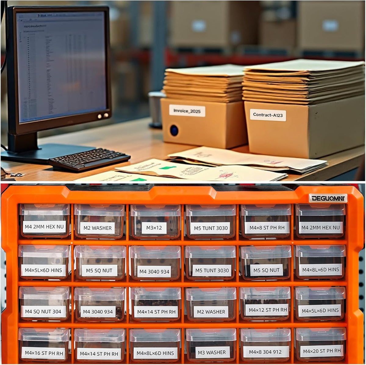 Makeid P31S Industriële labelprinter, draagbaar, bluetooth, thermische transfer labelprinter, compatibel met app en pc, krimpkousetiketten, voor industrie en buitengebruik