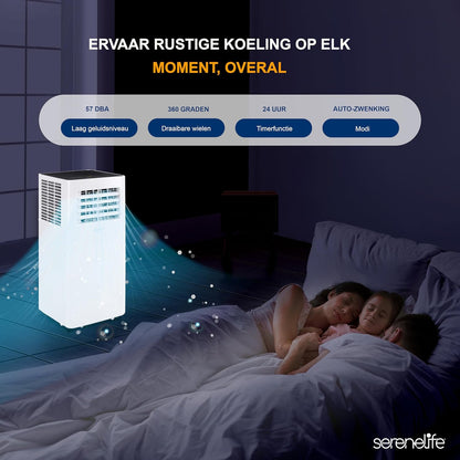 Draagbare airconditioner – Airconditioner – Draagbare Airco – Mobiele Airco – Luchtontvochtiger – 9.000 BTU Voor 28 M² – Ontvochtigt 1,1 Liter Per Uur
