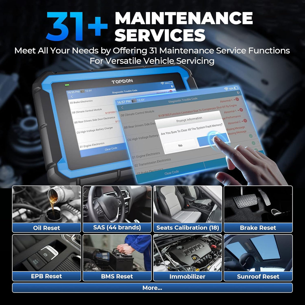TOPDON ArtiDiag Pro Diagnoseapparaat, OBD2-diagnoseapparaat, ECU/online codering, actieve test, 35+ onderhoudsdiensten, alles systeemdiagnoseapparaat, 2 jaar gratis updates