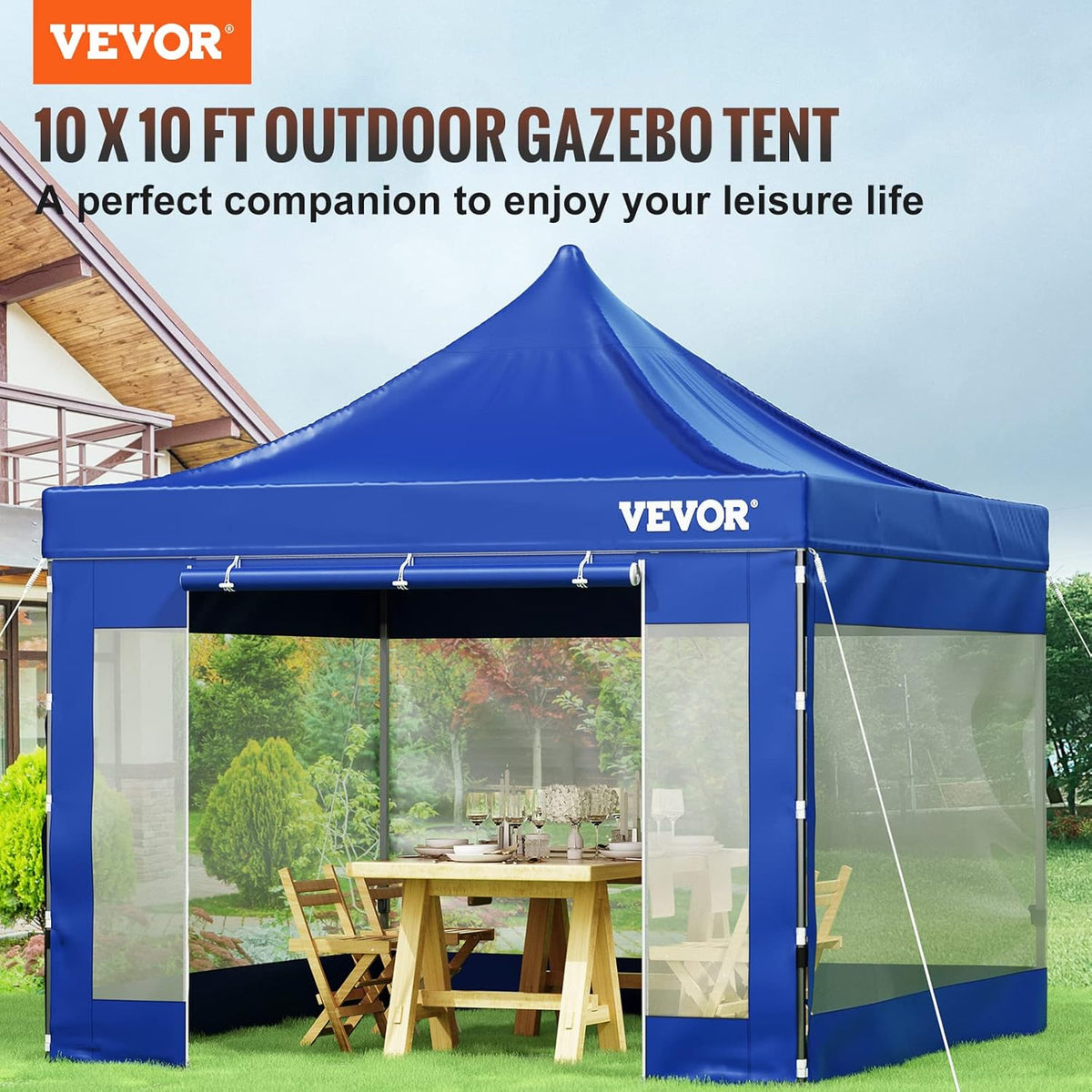 VEVOR Paviljoen opvouwbaar 3x3m vouwpaviljoen 240g PVC gecoat polyester pop-up paviljoen