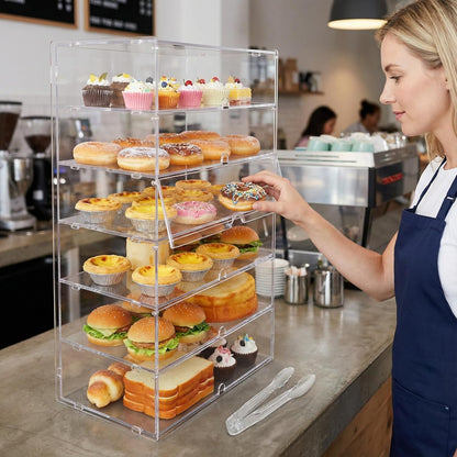 6 lagen doorzichtige toonbankbovenkant bakkerijvitrine 5 mm hoge impact PETG-panelen transparante brooddoos