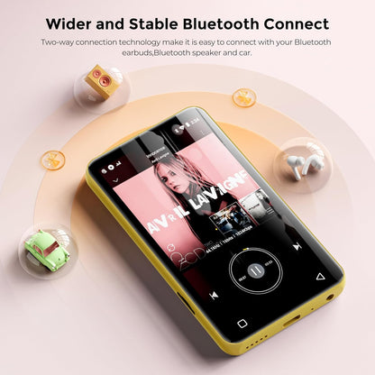 Innioasis Music Player with Bluetooth, WiFi, Spotify, Pandora, Amazon Music, 4-Inch Touchscreen, Libby, Audible, Audiobook (Black Gold) - QUORE