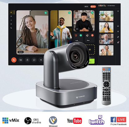 PTZ-Camera – Conferentiecamera – Livestream Camera – Videoconferentiecamera – Vergadercamera – Full HD 1080p 60 fps – 20x Optische Zoom