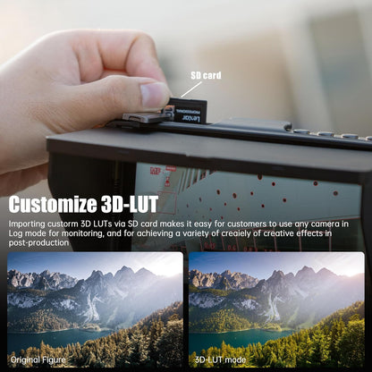 VILTROX DC-550 Pro 5,5 inch 1200 nits touchscreen DSLR camera veld monitor met accu zonneklep 3D Lut HDMI Peaking Focus Assist 1920x1080 4K HDMI ingang uitgang 5V type C ingang