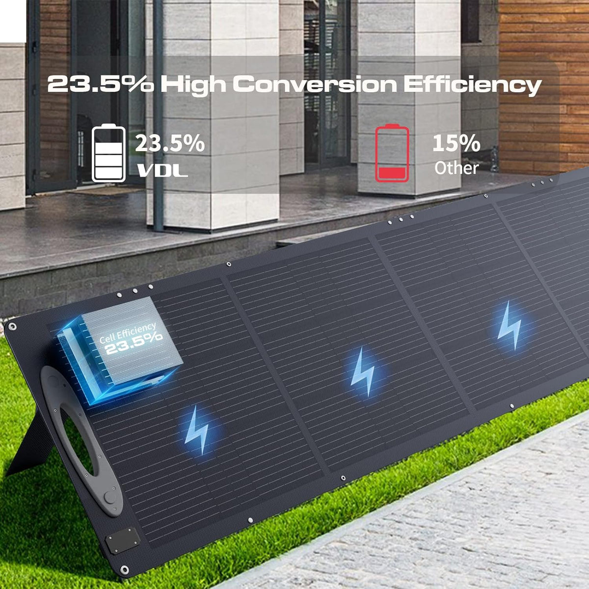 VDL Zonnepaneel, opvouwbaar, 200 W zonnepaneel met monokristallijn zonnecel voor powerstation, 20 V fotovoltaïsche module zonne-installatie zonne-oplader met Multi-Contact 4 voor outdoor, camping