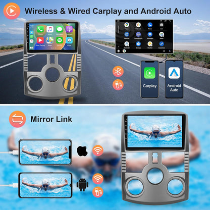 Hodozzy 2G+64G Android Autoradio voor Toyota Rush Daihatsu Terios 2006-2016 Draadloze Carplay Android Auto, 9 Inch Touchscreen Display met GPS Navi WiFi Bluetooth Hifi FM RDS Radio met Canbus