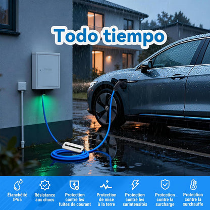 Type 2 EV-oplader, Modus 2 10/16A Oplaadkabel elektrische auto met Schuko-stekker voor IEC 62196-2 standaard Electrisch voertuig (6m kabel, 220-240V, Max 3.6kW)
