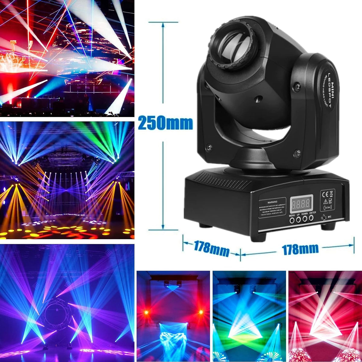 HOLDLAMP Moving Head Lamps LED Stage Lights Stage light RGBW DMX512 with Bracket Spotlight 8 patterns for Bar DJ KTV Disco Birthday GS Party Halloween Christmas - 2PCS - QUORE