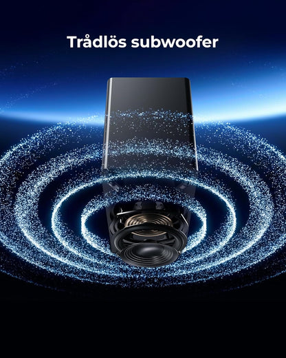 ULTIMEA 2.1 Soundbar met draadloze subwoofer, Dolby Atmos, VoiceMX, BassMX, soundbar voor Smart TV, 240 W piekvermogen, app-bediening, HDMI eARC, Optisch, Bluetooth 6.0, Poseidon M40, model 2026