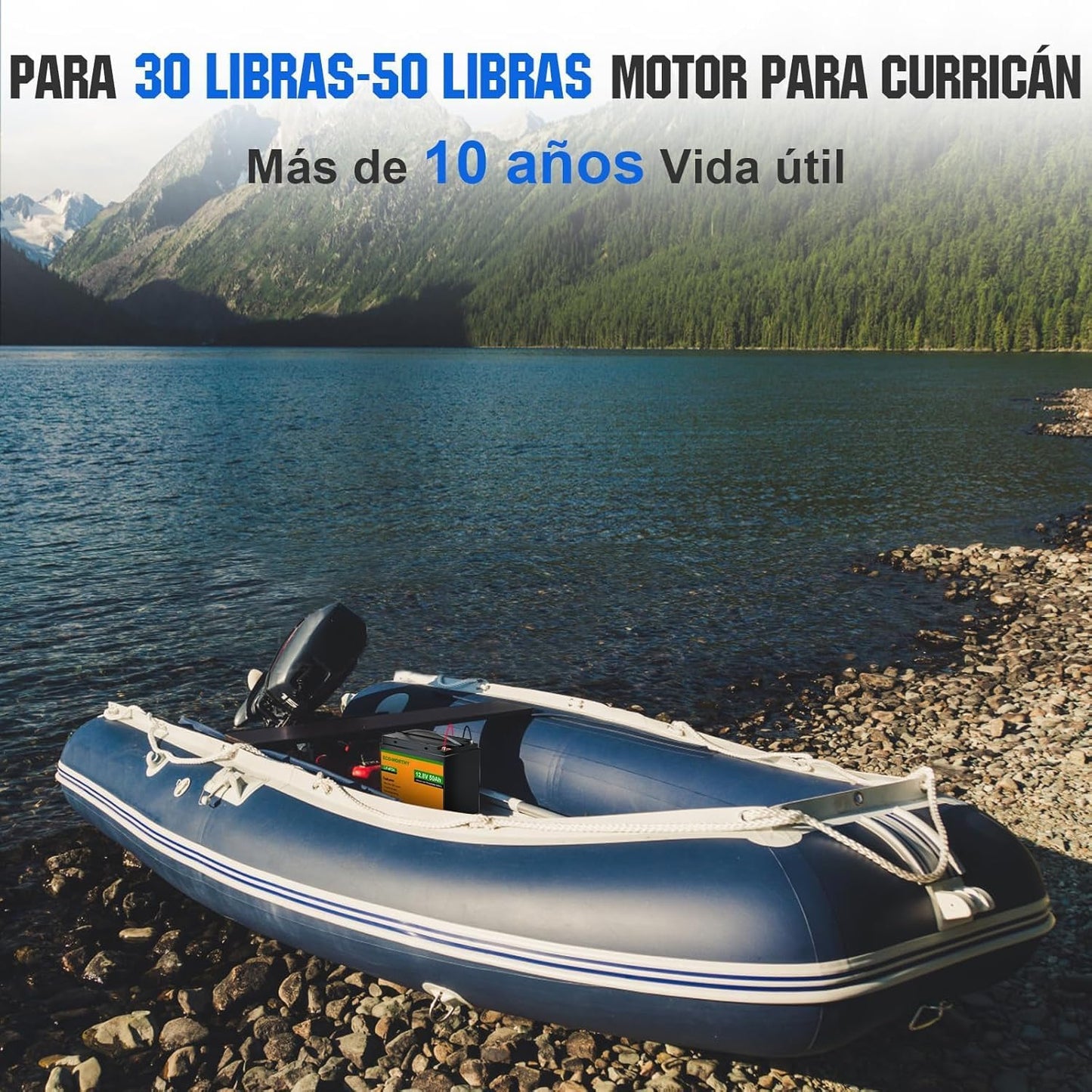 LiFePO4 Accu 12,8V 50Ah – Lithium Accu – Camper Accu – Boot Accu – Solar Accu – Compact & Lichtgewicht – 50A BMS Bescherming & Lange Levensduur