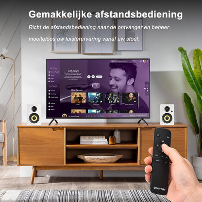 Sanyun SW206 4” HiFi Boekenplankluidsprekers met Studiomodus, 80W Actief, Bluetooth 5.4/Optisch/Coaxiaal/TRS/Aux/24bit DAC USB, voor Draaitafel TV PC Desktop, MDF Kabinet, Afstandsbediening, Wit