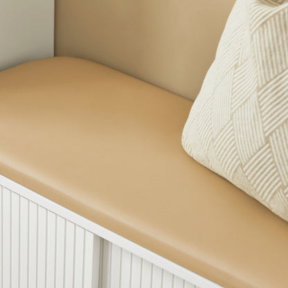 Schoenenkast – Schoenenrek – Schoenenbank – Halmeubel – Opbergmeubel – MDF Wit – Zitkussen en Compacte Opbergruimte voor 4 Paar Schoenen